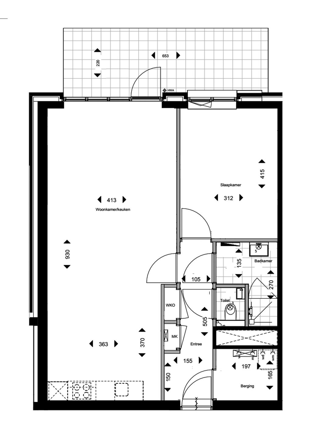 Photo 2 of 2-kamer appartement type B1 #001 (Bouwnr. 1)