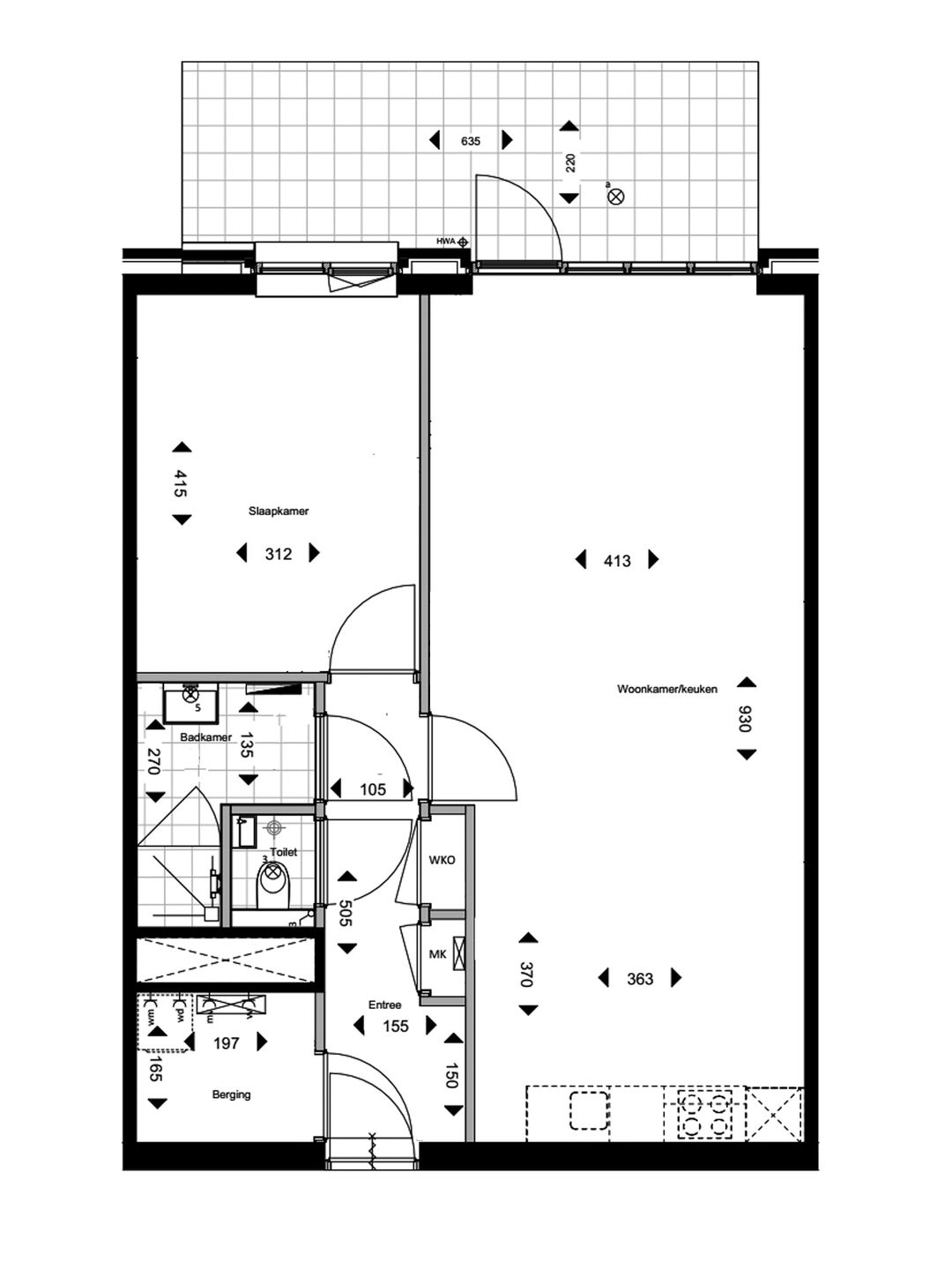 Foto 7 van 2-kamer appartement type B1 #002 (Bouwnr. 2)