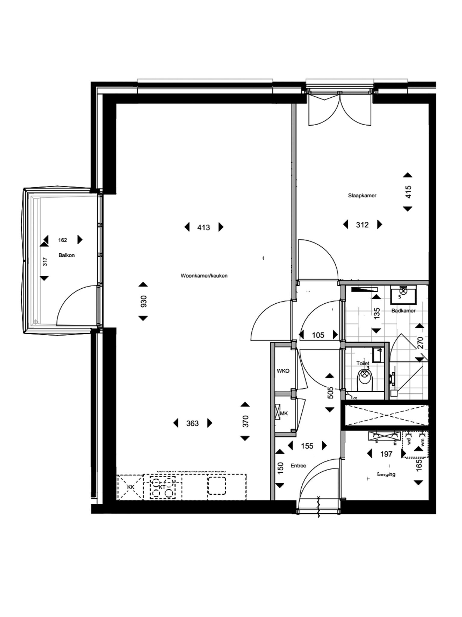 Foto 6 van 2-kamer appartement type B1 #019 (Bouwnr. 19)