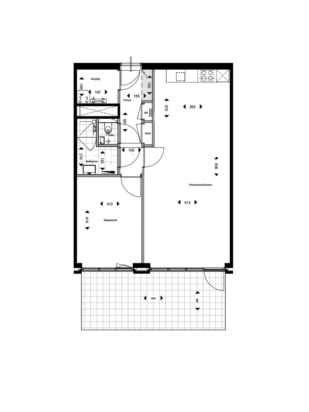 Foto 7 van 2-kamer appartement type B3 #011 (Bouwnr. 11)