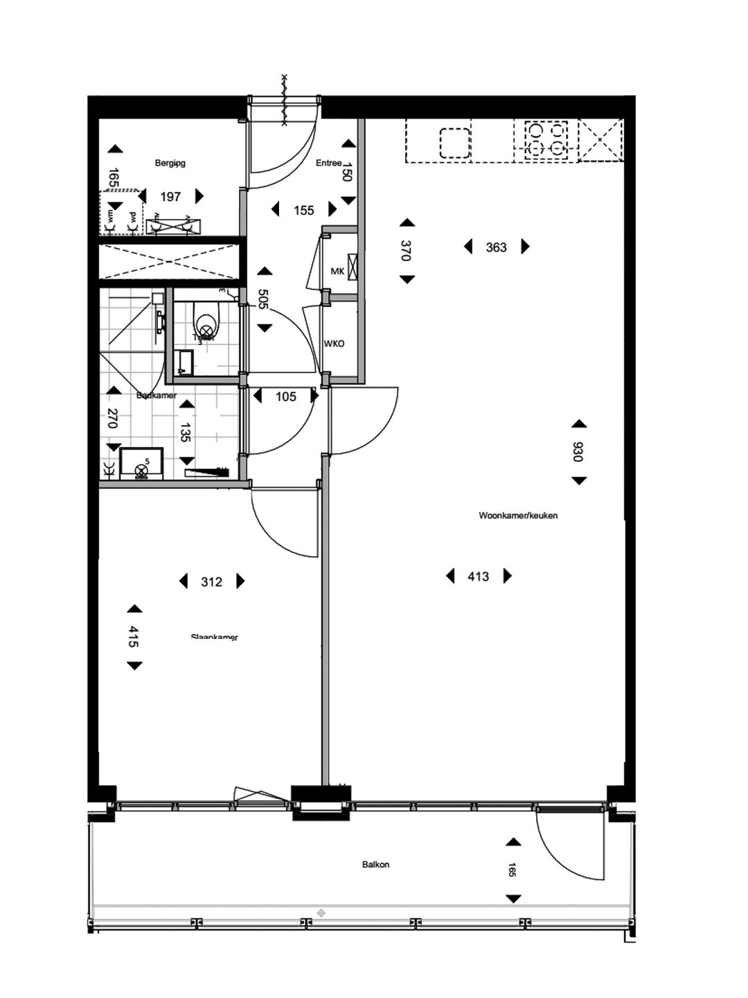Foto 2 van 2-kamer appartement type B3 #017 (Bouwnr. 17)