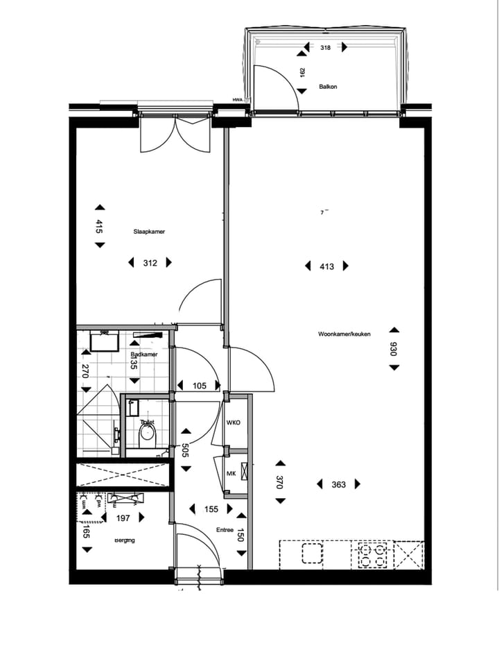 Foto 2 van 2-kamer appartement type B1 #014 (Bouwnr. 14)