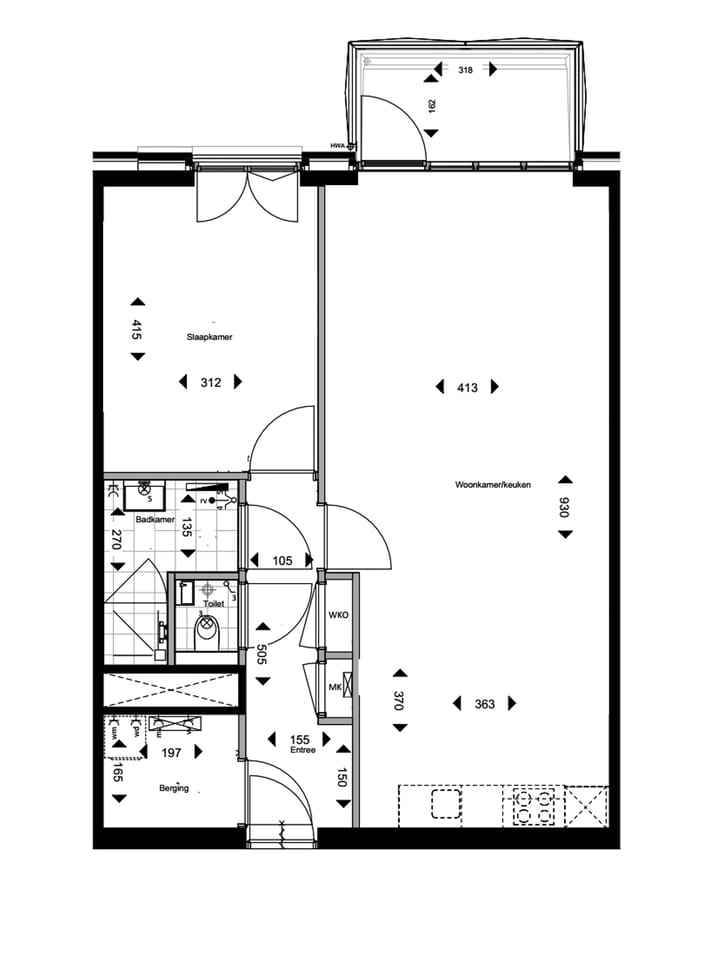 Foto 7 van 2-kamer appartement type B1 #005 (Bouwnr. 5)