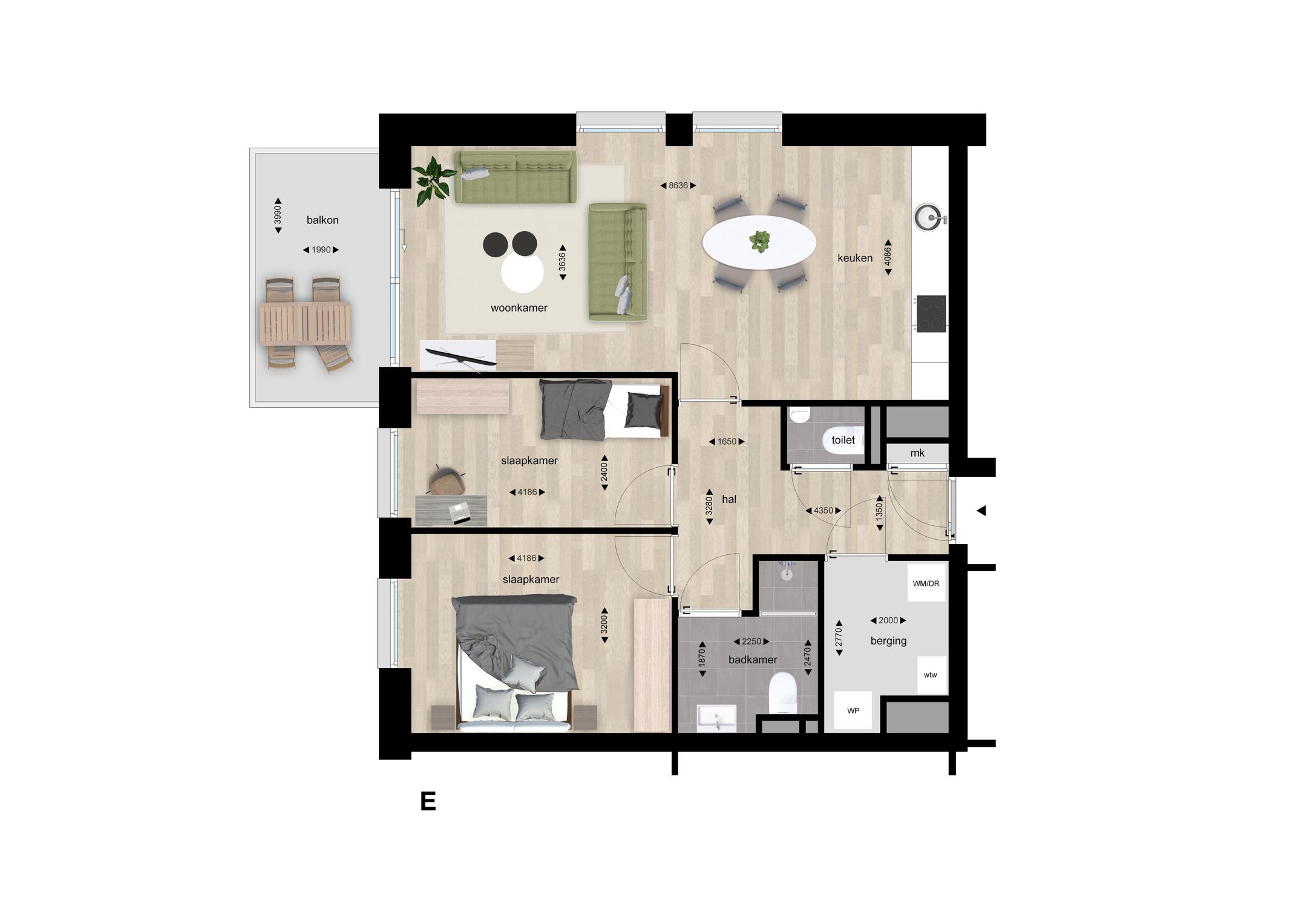 Foto 3 van Hoek appartement type 2 (Bouwnr. A17)