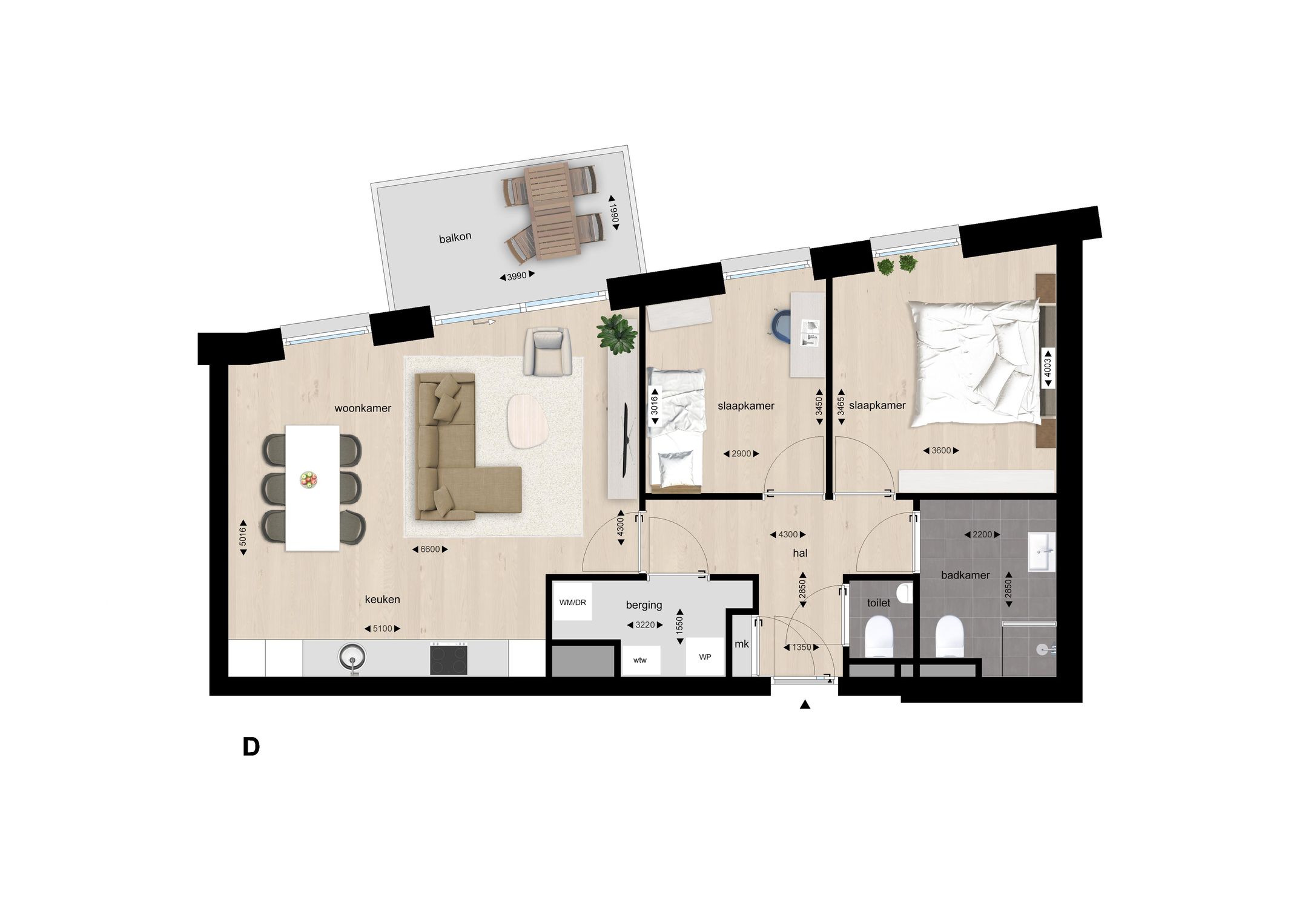 Foto 3 van Ruim tussen appartement type 1 (Bouwnr. A18)