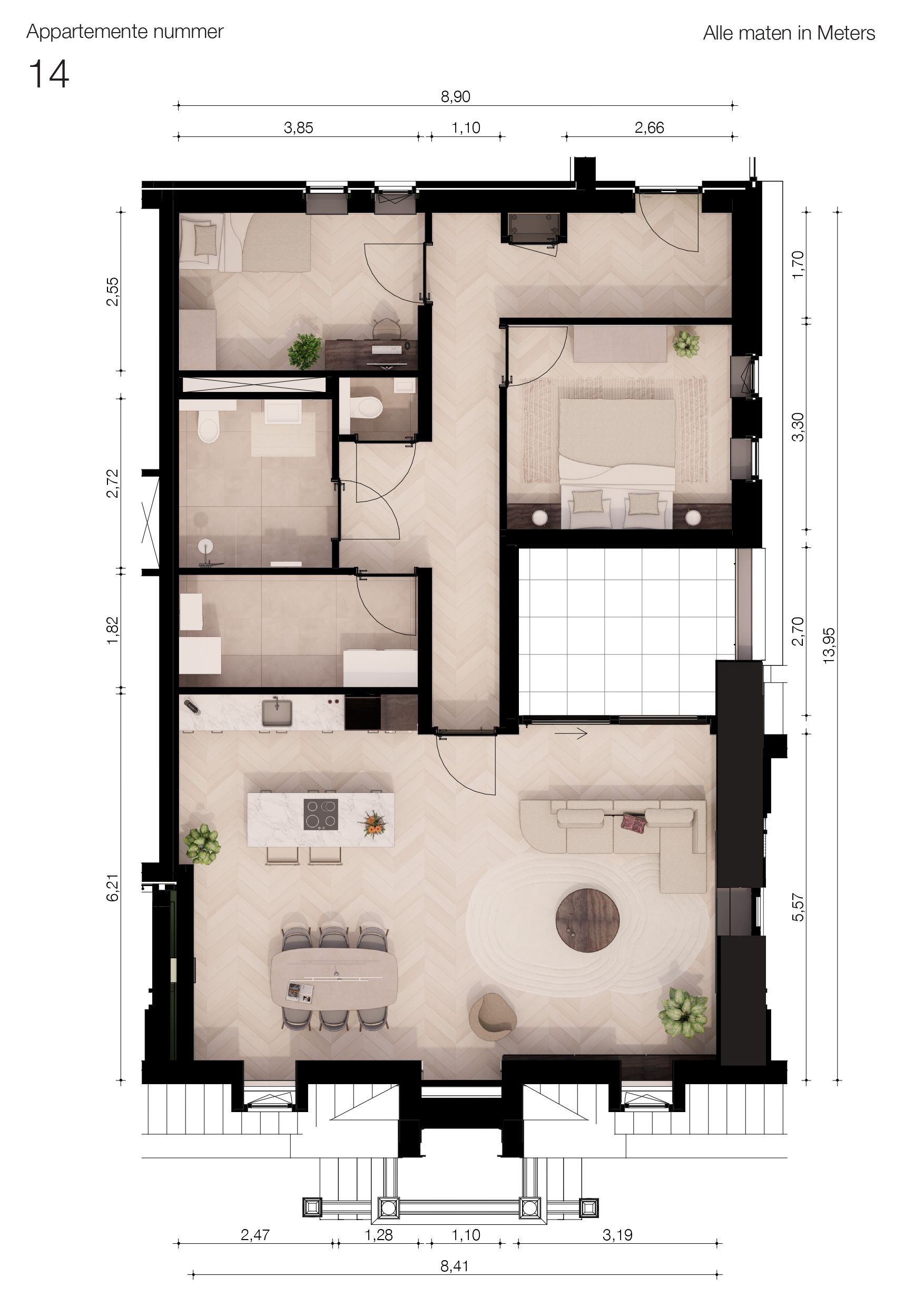 Foto 12 van Appartement (Bouwnr. 14)