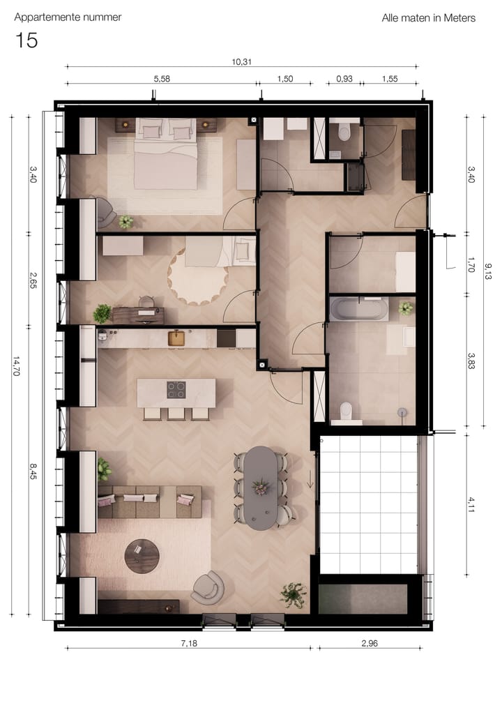 Foto 12 van Appartement (Bouwnr. 15)