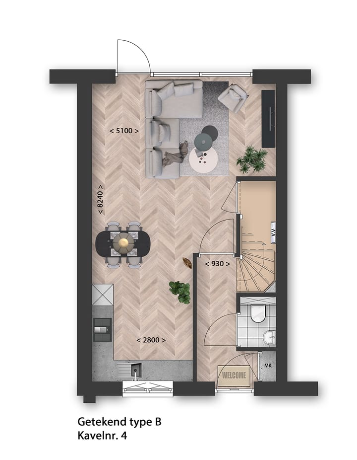 Foto 3 van Rij- en hoekwoningen (Bouwnr. 2)