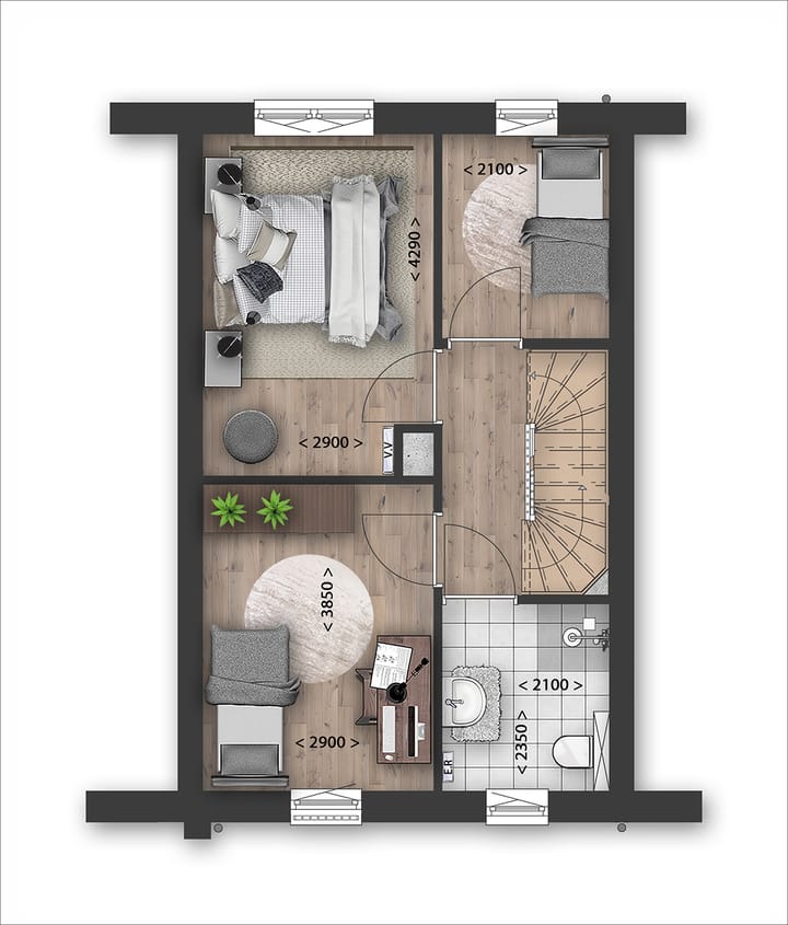 Foto 4 van Rij- en hoekwoningen (Bouwnr. 2)