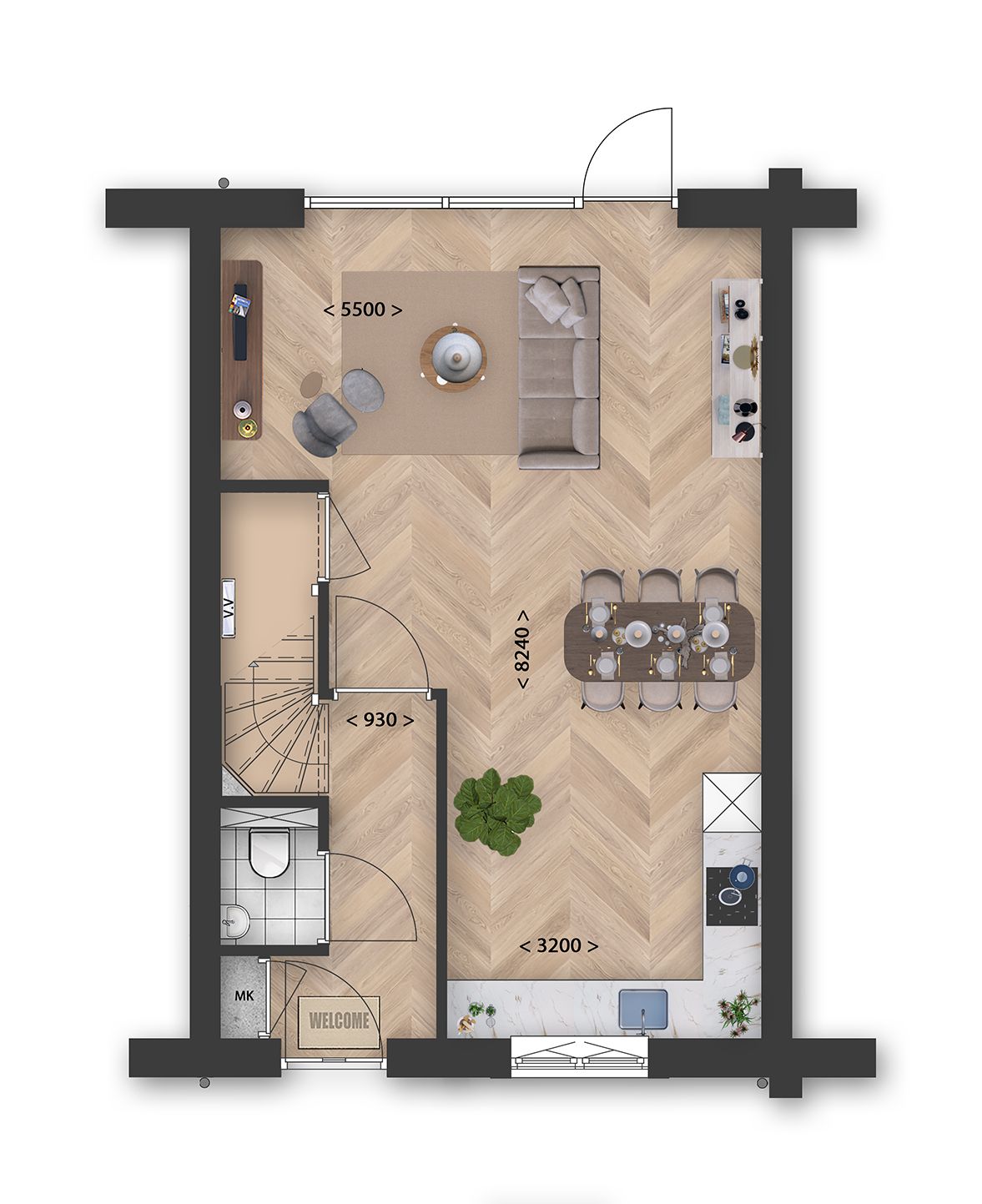 Foto 3 van Rij- en hoekwoningen (Bouwnr. 6)