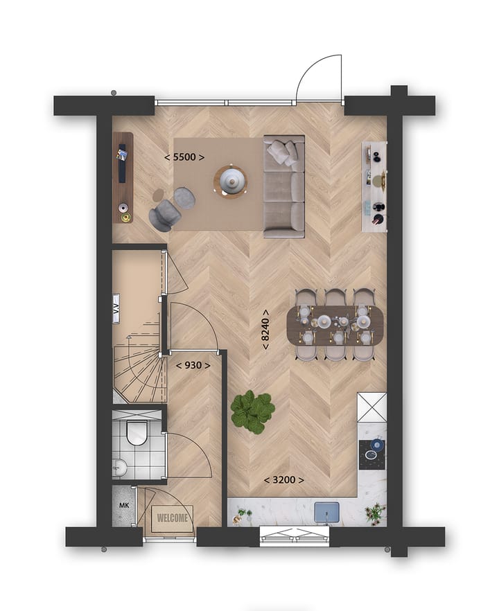 Foto 3 van Rij- en hoekwoningen (Bouwnr. 6)