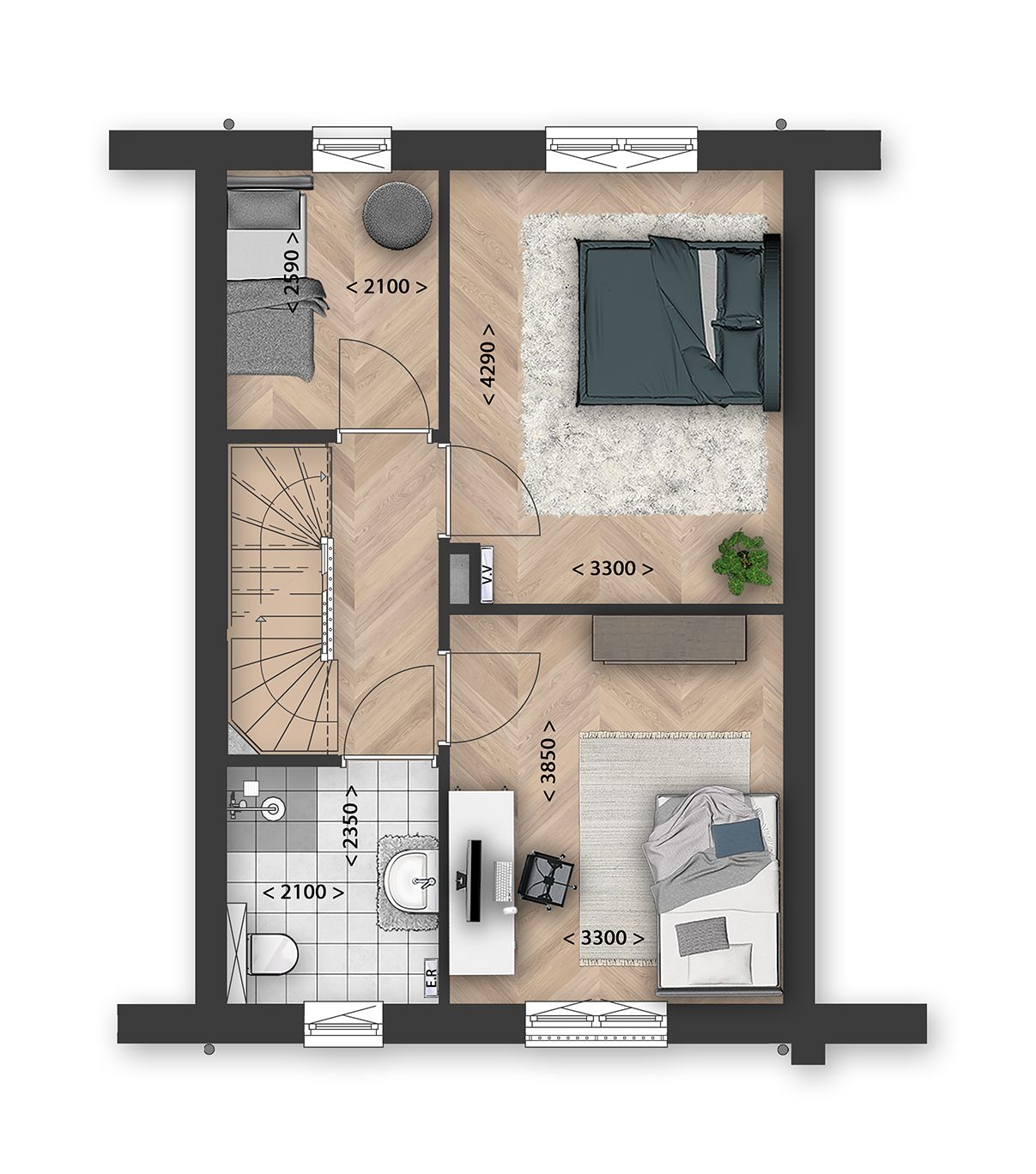 Foto 4 van Rij- en hoekwoningen (Bouwnr. 6)