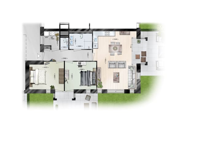 Foto 5 van Drie-kamer appartement hoekligging (Bouwnr. bouwnr. 5)