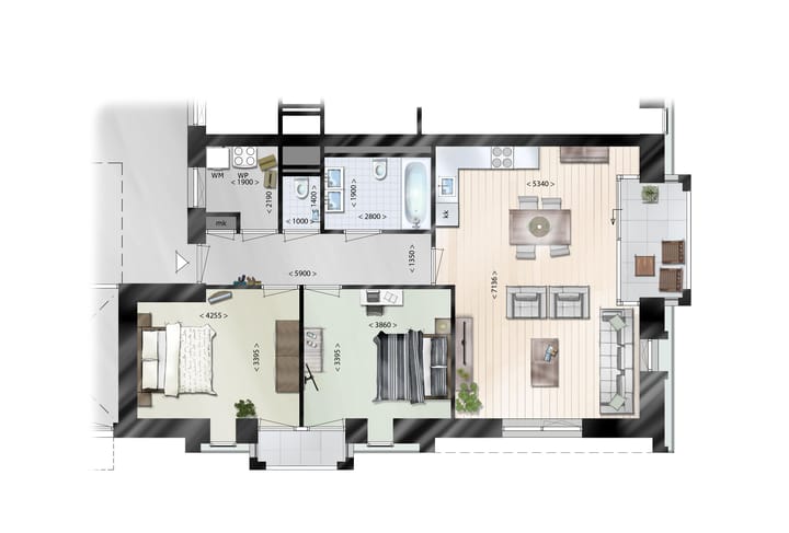 Foto 5 van Drie-kamer appartement hoekligging (Bouwnr. bouwnr. 19)