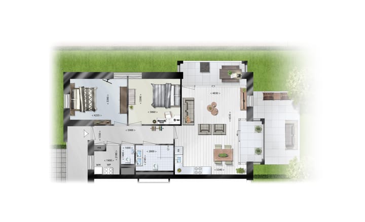 Foto 5 van Drie-kamer appartement hoekligging (Bouwnr. bouwnr. 14)