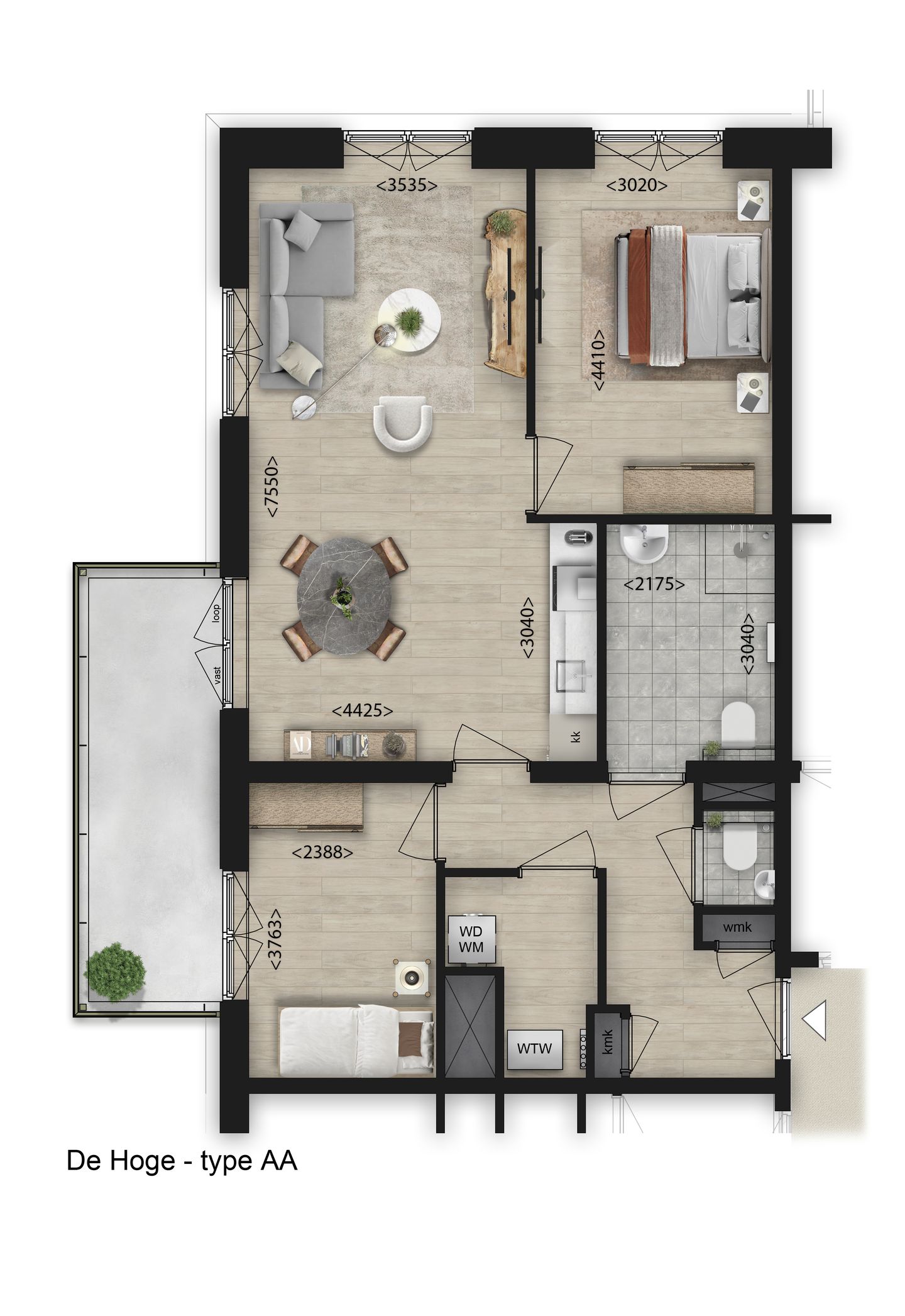 Photo 10 of 3-Kamer appartement (Bouwnr. 1.06)