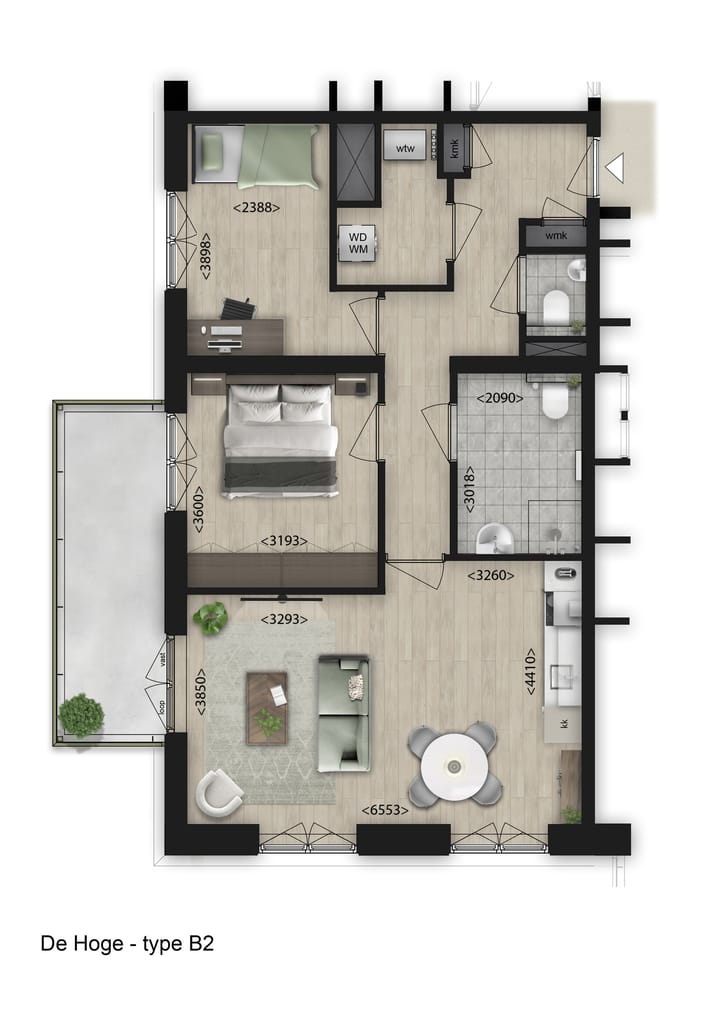 Photo 11 of 3-Kamer appartement (Bouwnr. 1.06)