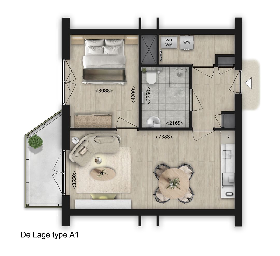 Photo 13 of 3-Kamer appartement (Bouwnr. 1.06)
