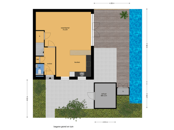 begane grond en tuin