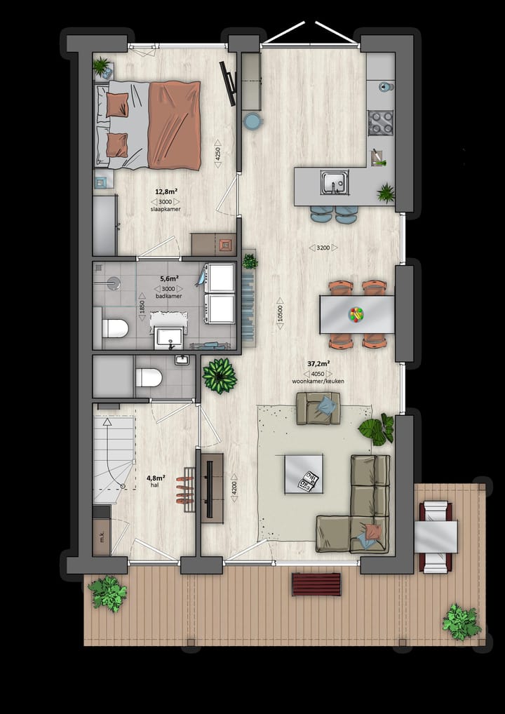 Foto 5 van ST1 / ST1s | hoekwoning met veranda (Bouwnr. 264)