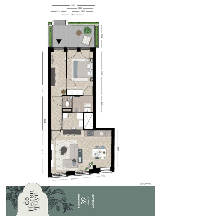 Foto 3 van 2-kamerappartement (Bouwnr. 39)