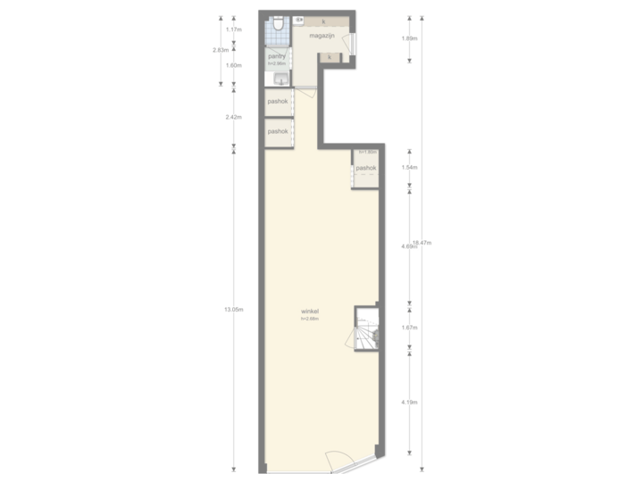 Begane grond winkelruimte