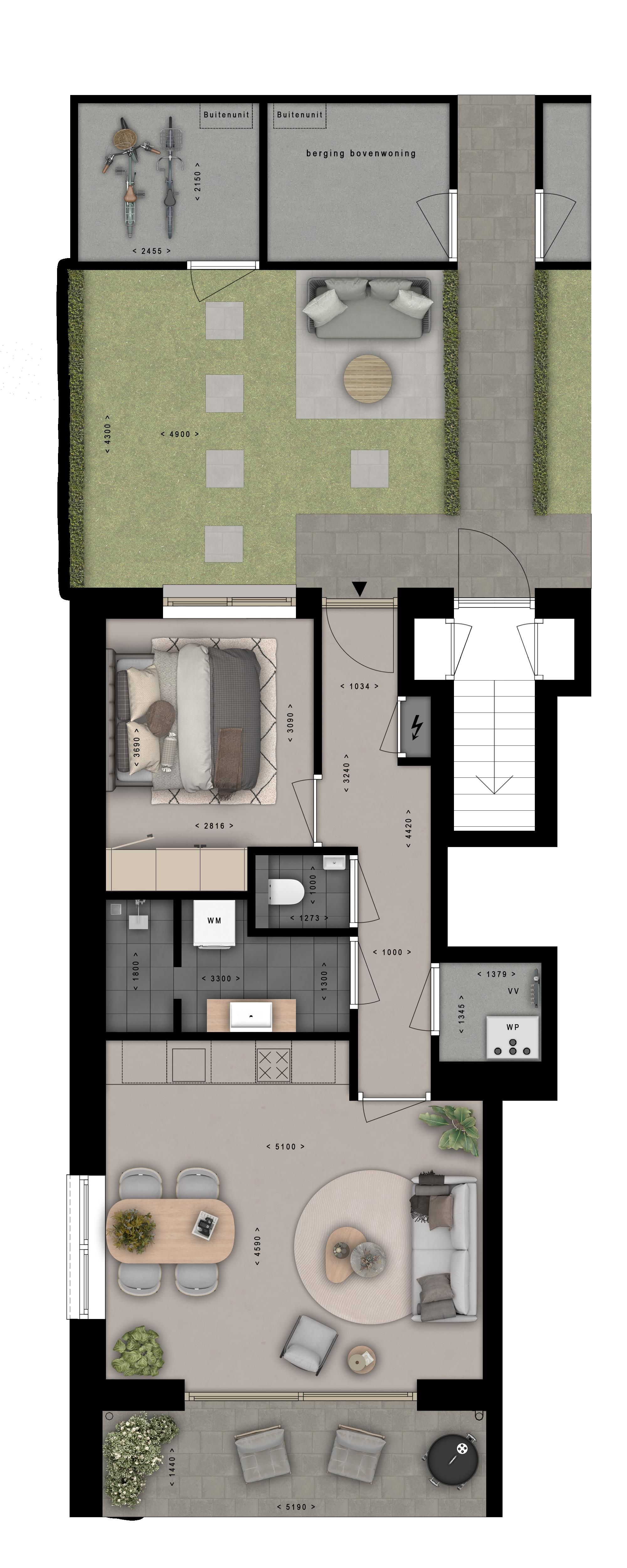 Foto 3 van Benedenwoning hoek (Bouwnr. 1)