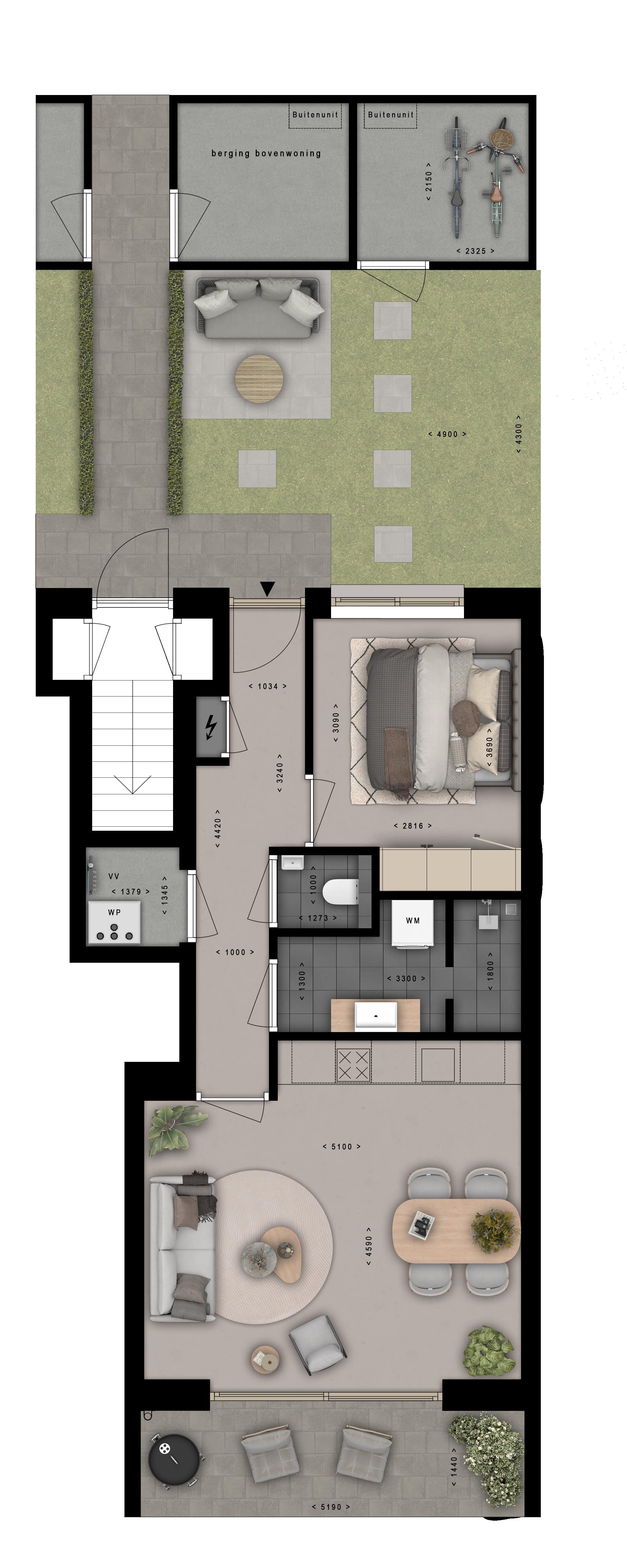 Photo 3 of Benedenwoning midden (Bouwnr. 6)