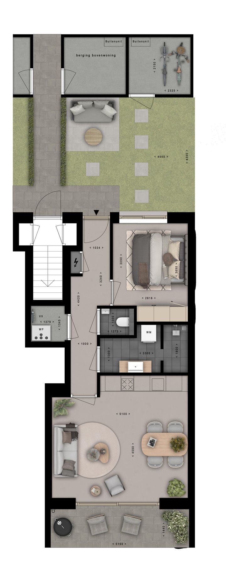 Foto 3 van Benedenwoning midden (Bouwnr. 6)