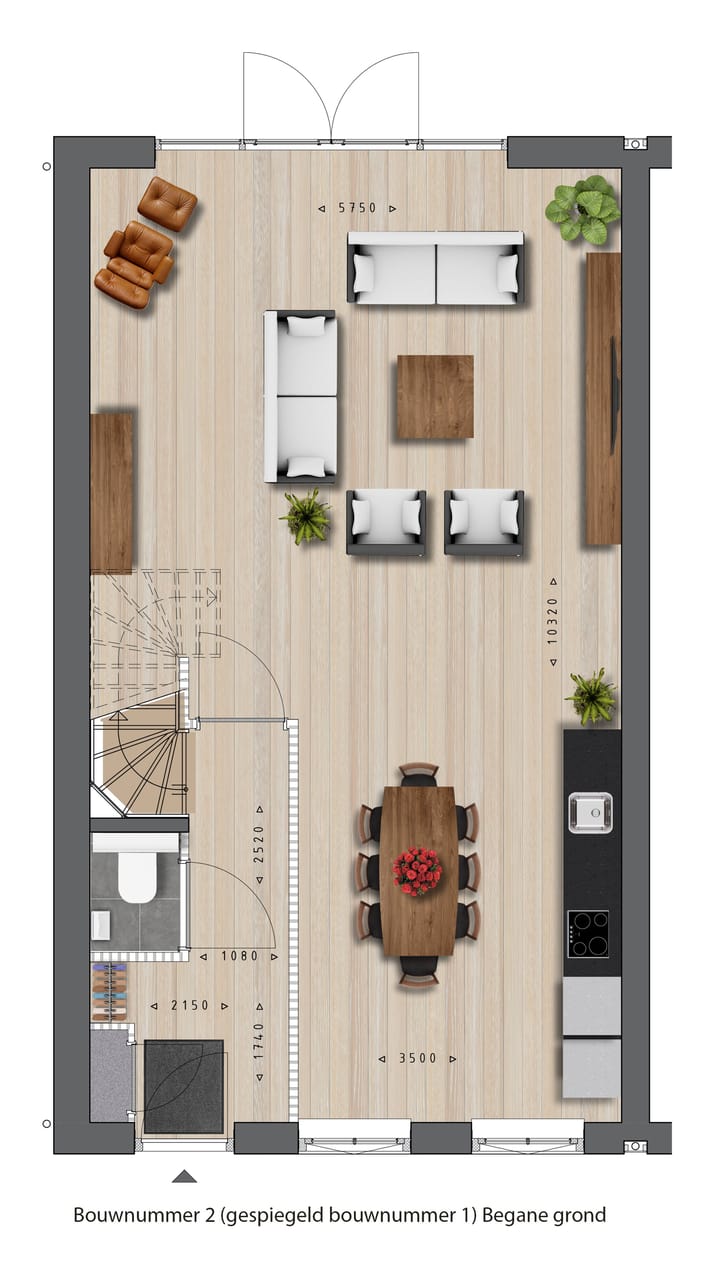 Foto 2 van Twee-onder-één-kap Zuideinde (Bouwnr. 2)