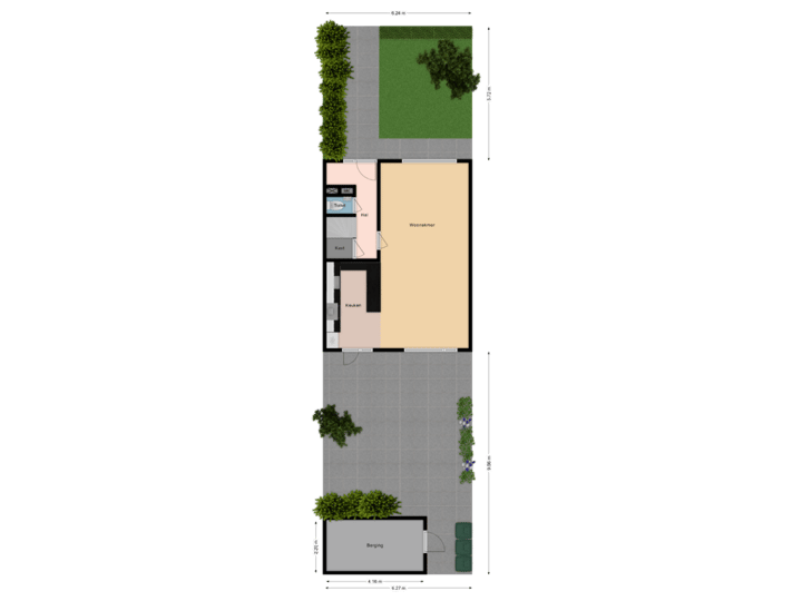 Begane grond met tuin