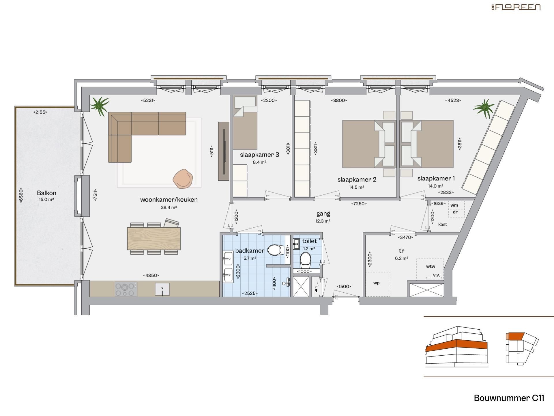 Foto 6 van Appartement (Bouwnr. C11)