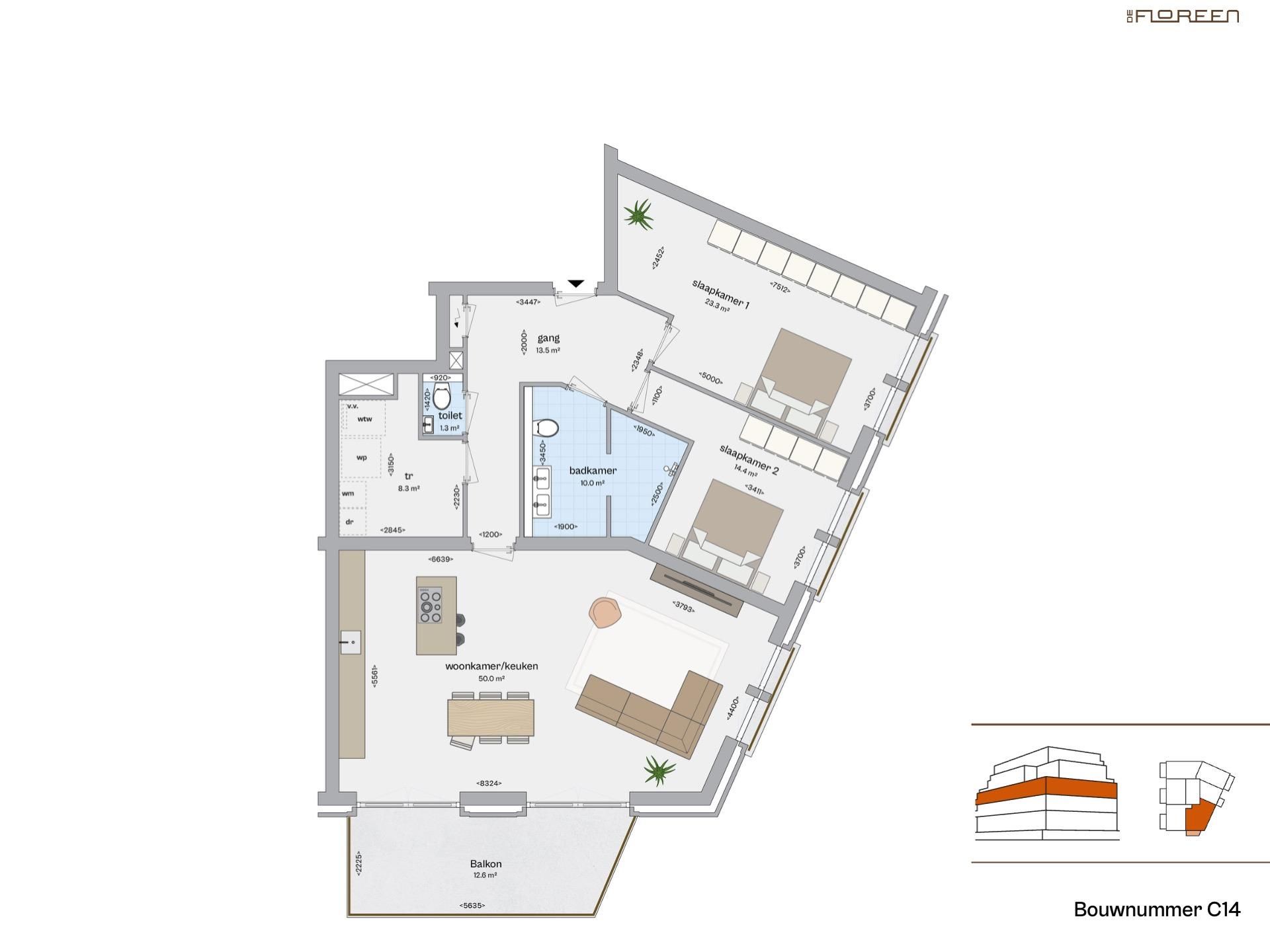 Foto 6 van Appartement (Bouwnr. C14)