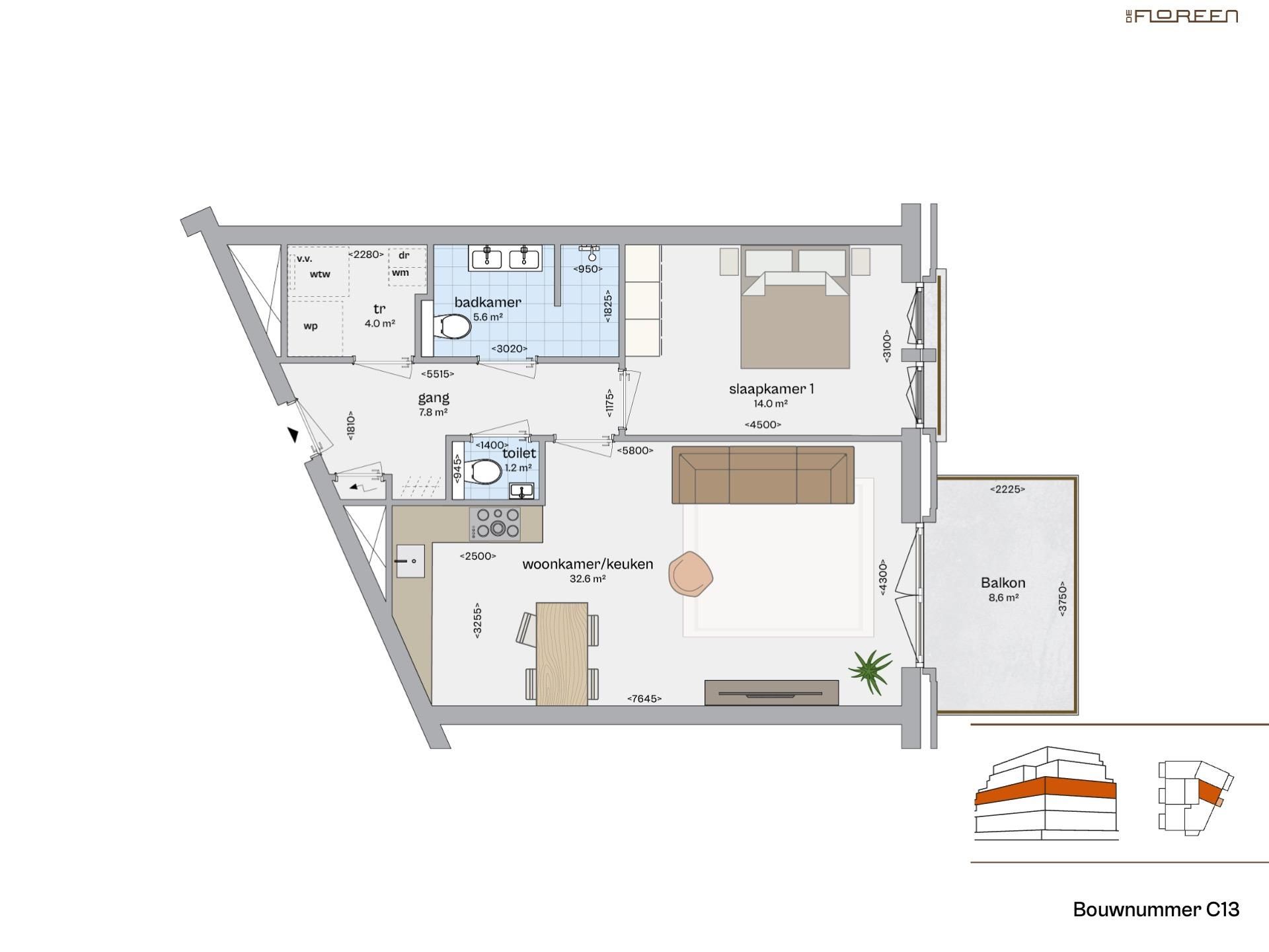 Foto 6 van Appartement (Bouwnr. C13)