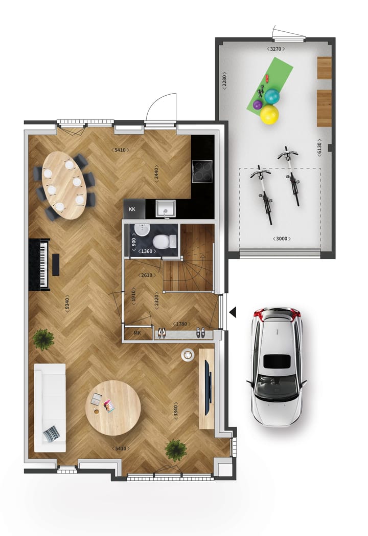 Foto 2 van Twee-onder-één-kapwoning (Bouwnr. 5)