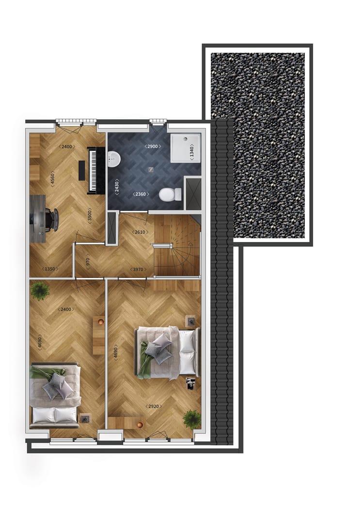 Foto 3 van Twee-onder-één-kapwoning (Bouwnr. 5)