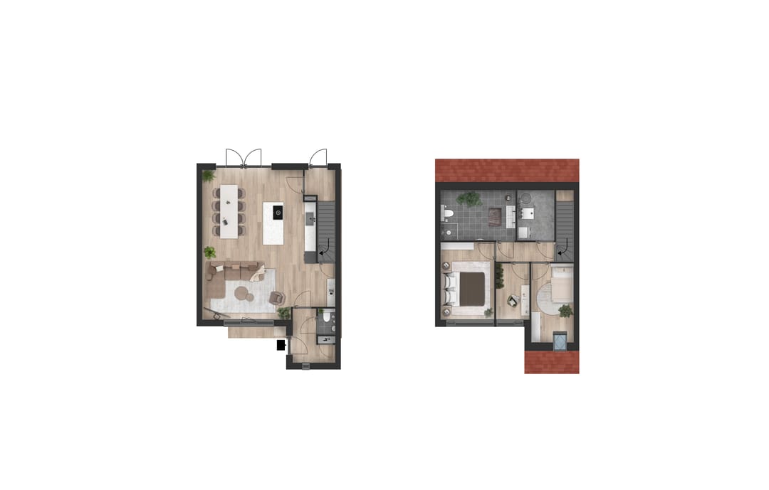 Foto 2 van Tussenwoningen ruim - aan het erf (Bouwnr. 10)