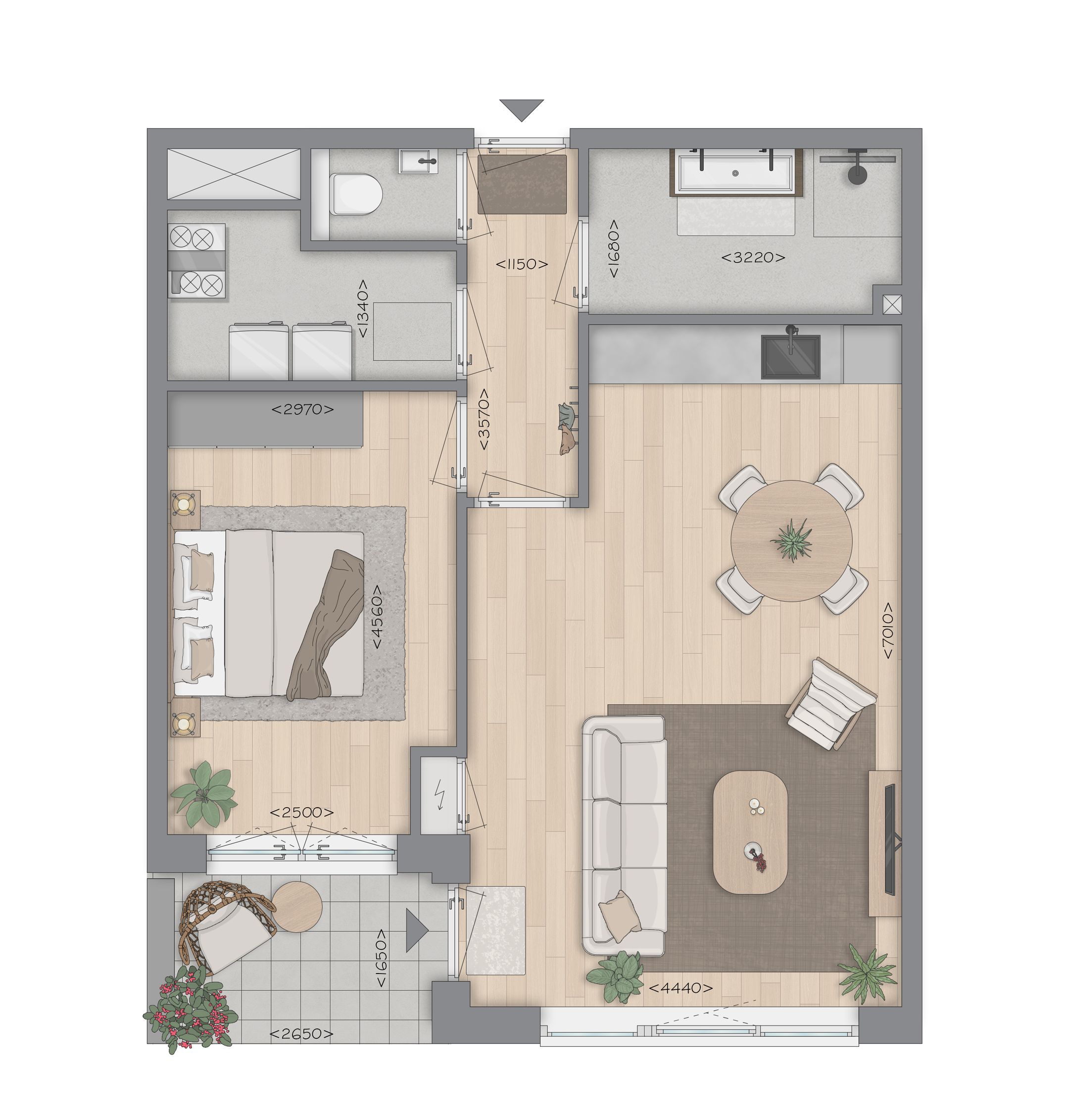 Foto 3 van 2-kamerappartement (Bouwnr. 0.4)