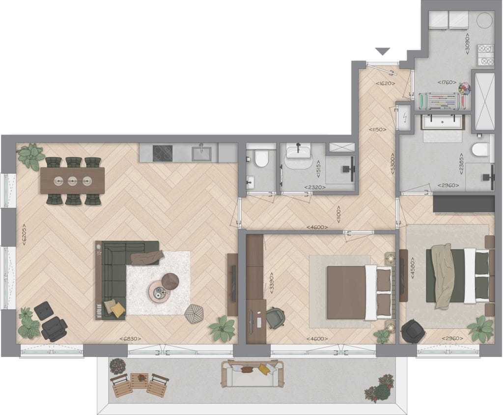 Foto 3 van 3-kamerappartement (Bouwnr. 5.4)