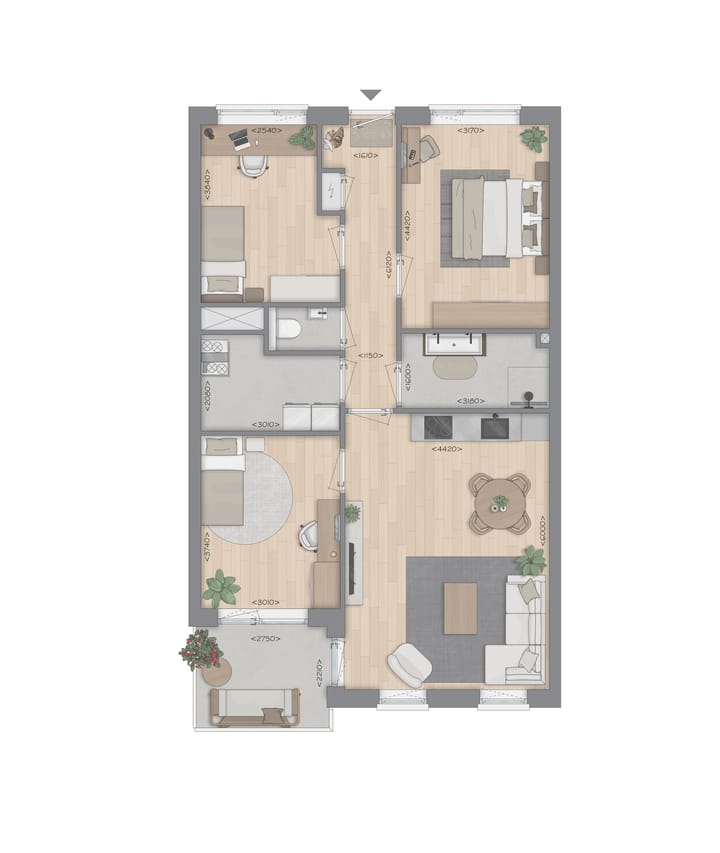 Photo 3 of 4-kamerappartement (Bouwnr. 1.5)