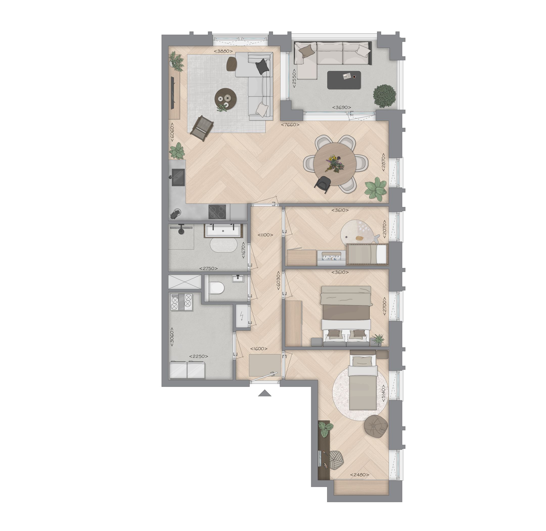 Foto 3 van 4-kamerappartement (Bouwnr. 4.2)