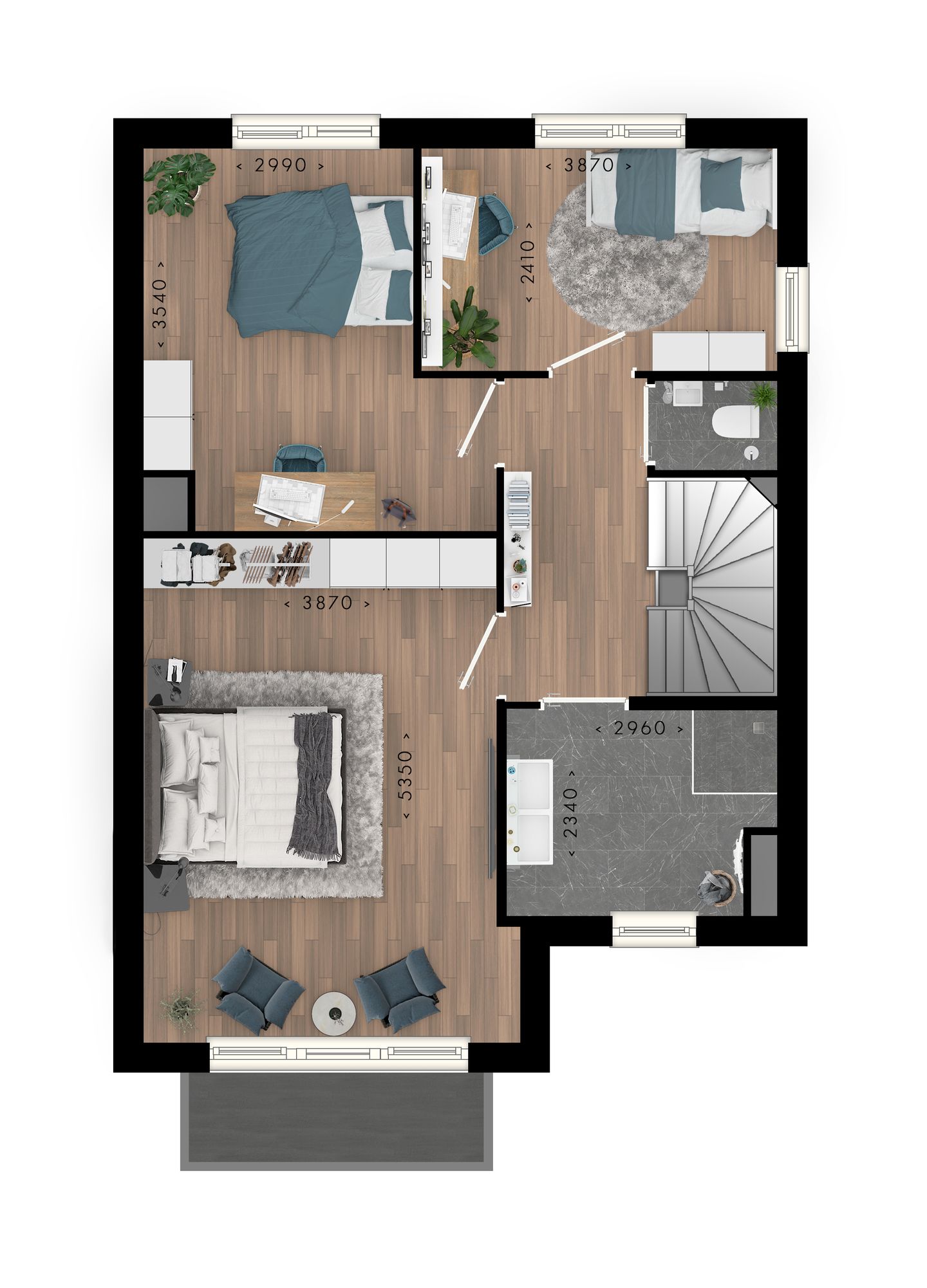 Foto 5 van Blauwe Regen twee-onder-een-kapwoningen (Bouwnr. 98)