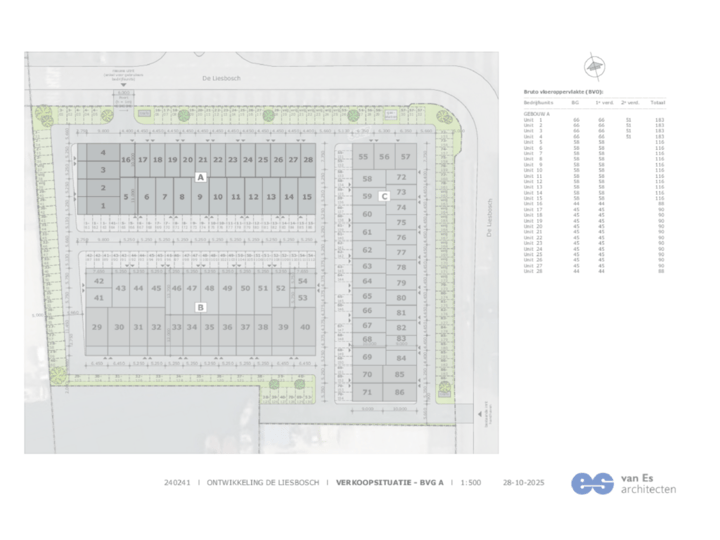 Situatietekening gebouw A