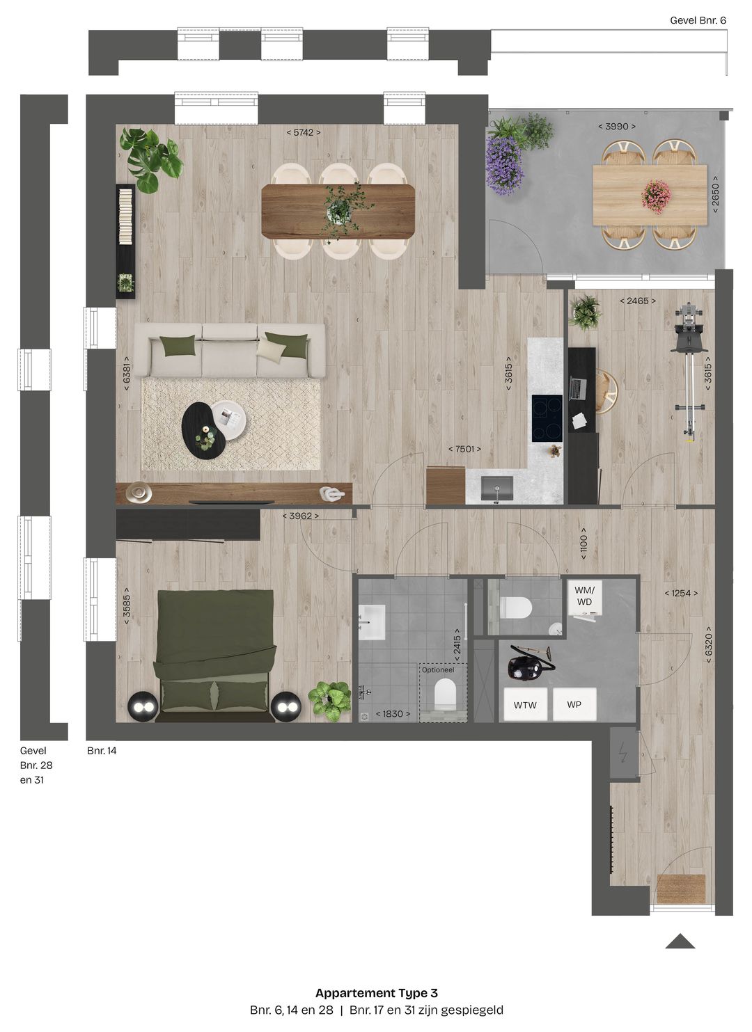 Foto 7 van Appartementen (Bouwnr. 6, type 3)