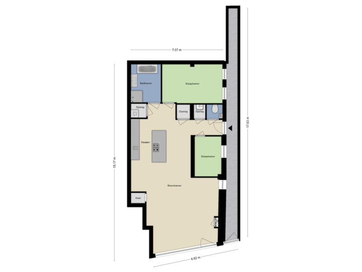 Appartement met buitenruimte