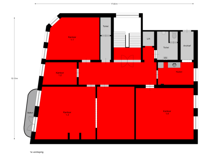 1e verdieping