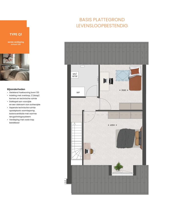 Foto 3 van Levensloopbestendige tussenwoning type P | (Bouwnr. 132)