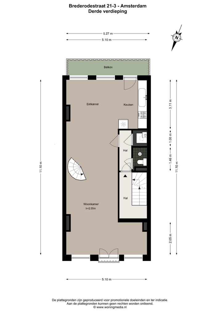 Foto 33 van Brederodestraat 21-3