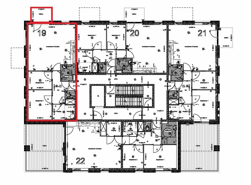 Foto 2 van Drie-kamer-appartement (Bouwnr. 19)
