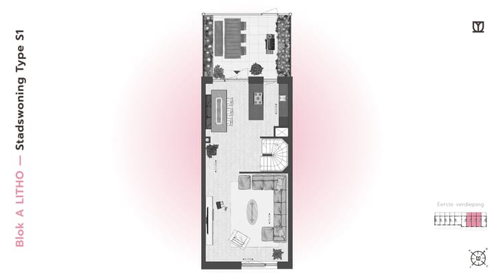 Photo 14 of 185 | LITHO | Stadswon Type S/XL | Blok A (Bouwnr. 185)